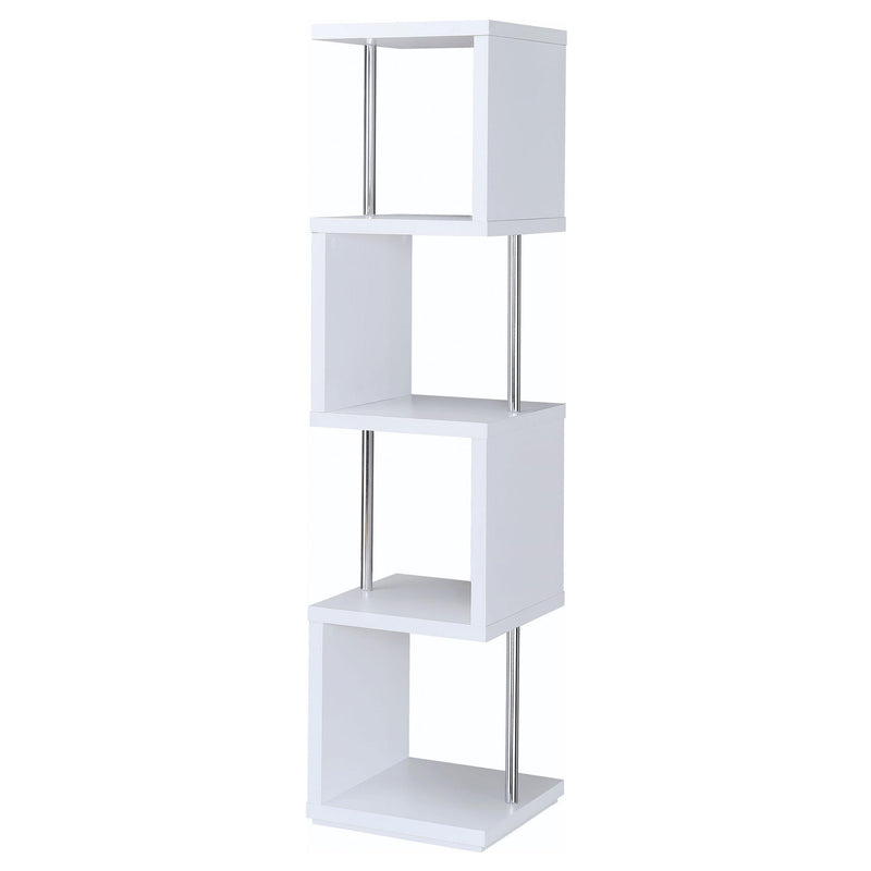Coaster Furniture Baxter 801418 67-inch 4-shelf Bookshelf - White and Chrome IMAGE 5