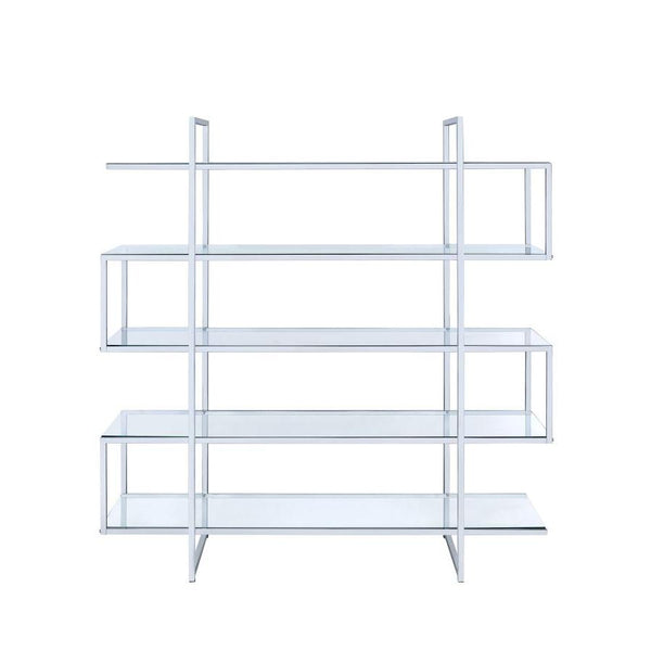 Coaster Furniture Elmer 801304 63-inch 5-shelf Bookshelf - Clear and Chrome IMAGE 1