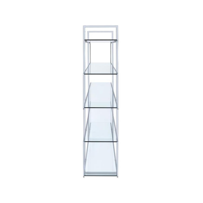 Coaster Furniture Elmer 801304 63-inch 5-shelf Bookshelf - Clear and Chrome IMAGE 3