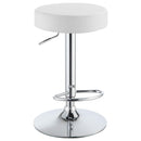 Coaster Furniture Ramses 102550 Adjustable Backless Bar Stool - Chrome and White IMAGE 2