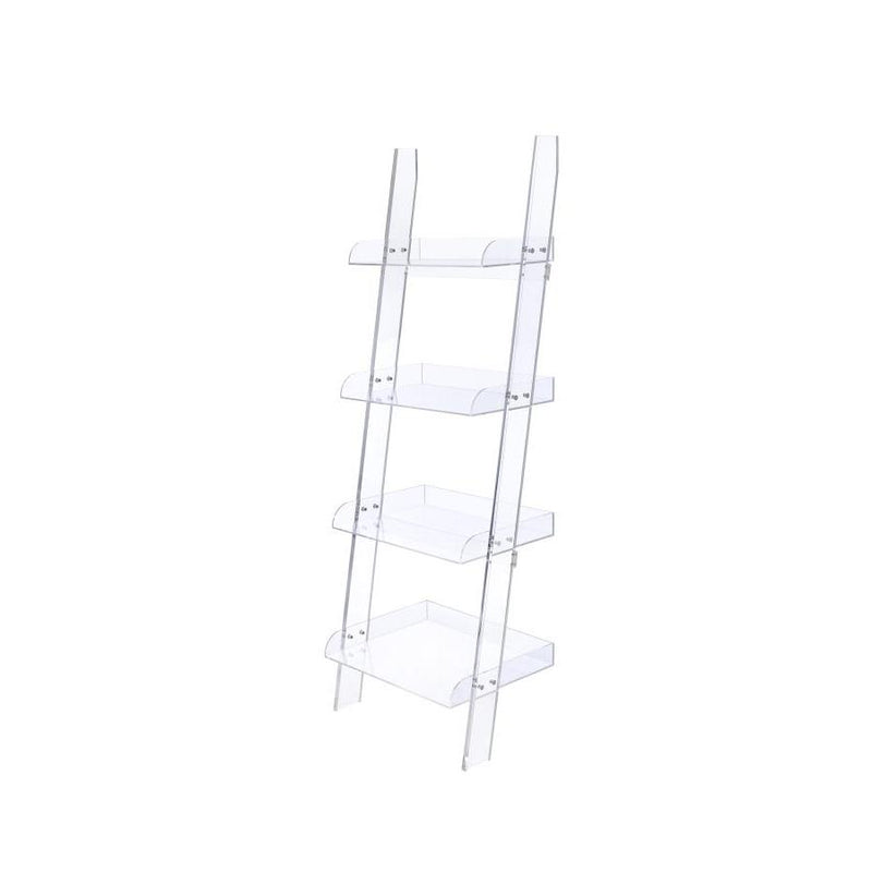 Coaster Furniture Amaturo 801553 72-inch 4-shelf Acrylic Ladder Bookshelf - Clear IMAGE 3