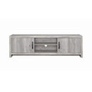 Coaster Furniture Burke 701025 2-door Engineered Wood 71" TV Stand - Grey Driftwood IMAGE 2