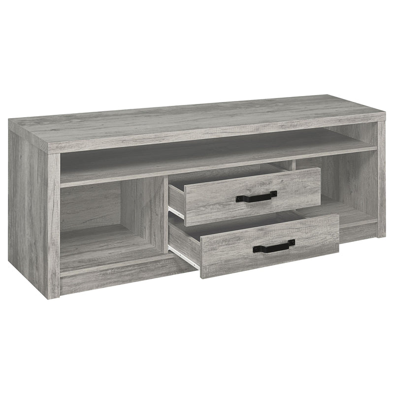 Coaster Furniture Burke 701024 2-Drawer Engineered Wood 59" TV Stand - Grey Driftwood IMAGE 2