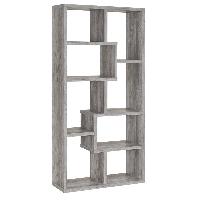 Coaster Furniture Theo 801137 71-inch 7-shelf Bookshelf - Grey Driftwood IMAGE 1