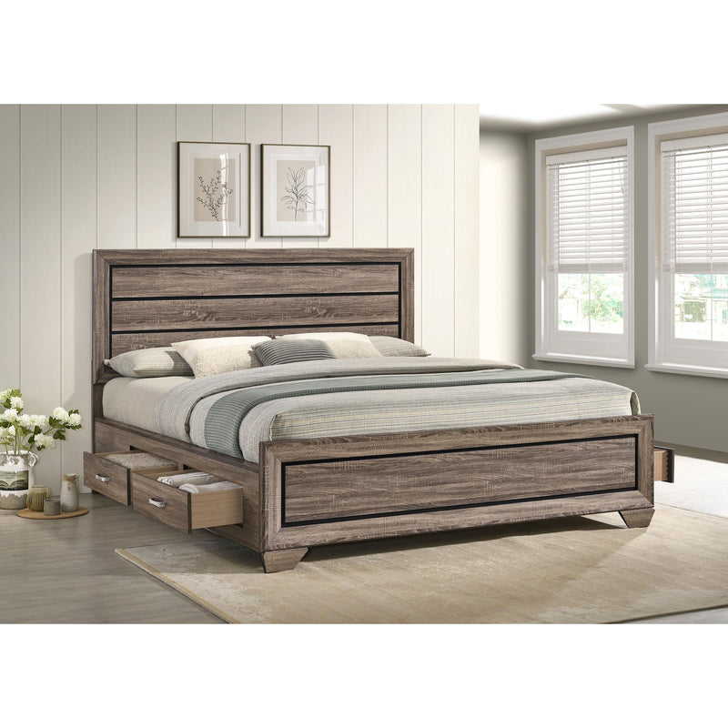 Coaster Furniture Kauffman 204190KW Wood California King Storage Panel Bed - Washed Taupe IMAGE 10