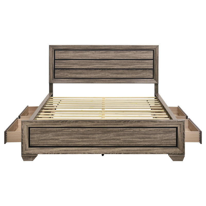 Coaster Furniture Kauffman 204190KW Wood California King Storage Panel Bed - Washed Taupe IMAGE 6