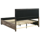 Coaster Furniture Kauffman 204190KW Wood California King Storage Panel Bed - Washed Taupe IMAGE 7