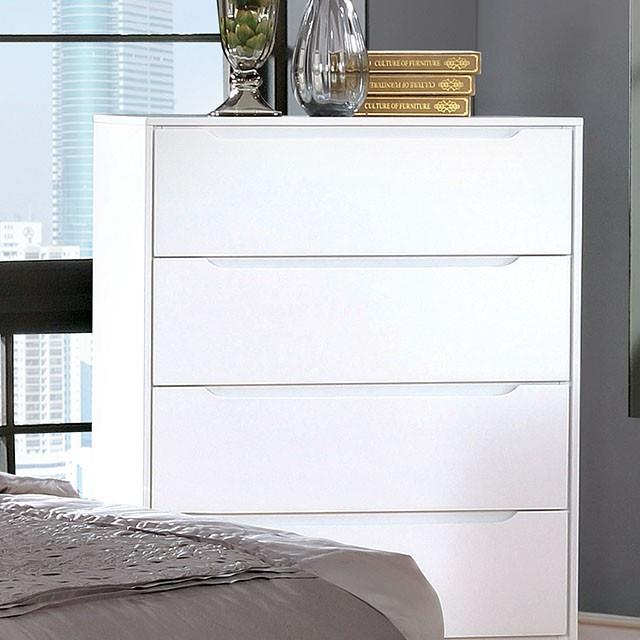 Furniture of America Lennart 4-Drawer Chest CM7386WH-C IMAGE 1