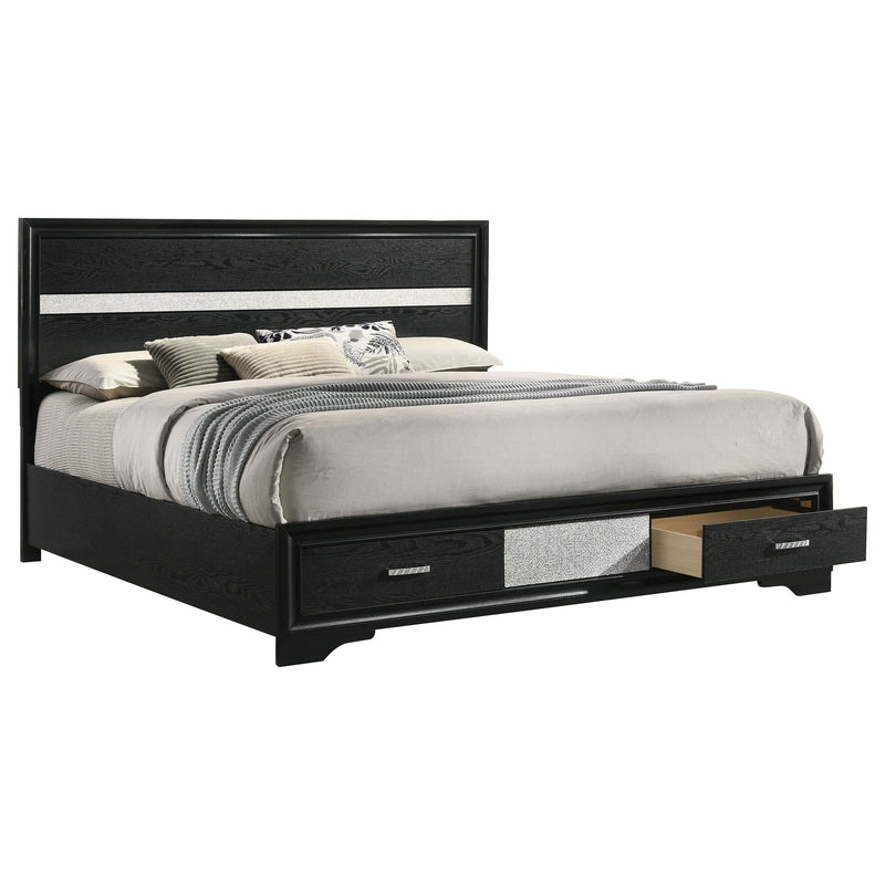 Coaster Furniture Miranda 206361KE 51-inch Wood Eastern King Storage Panel Bed - Black IMAGE 2