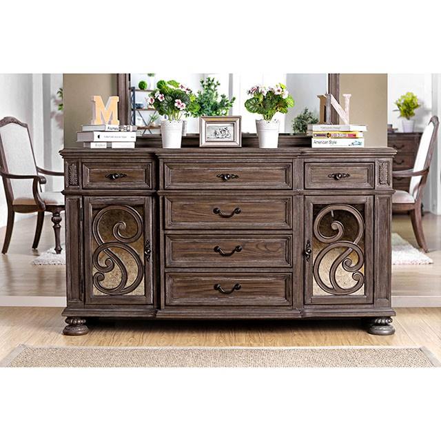 Furniture of America Arcadia Dining Table with Trestle Base CM3150T-TABLE IMAGE 3