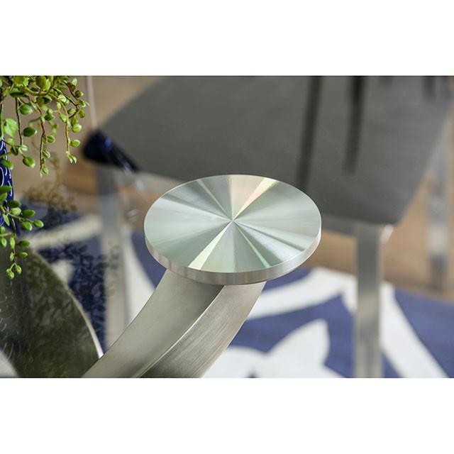 Furniture of America Roxo Dining Table with Glass Top and Pedestal Base CM3729T-TABLE IMAGE 3