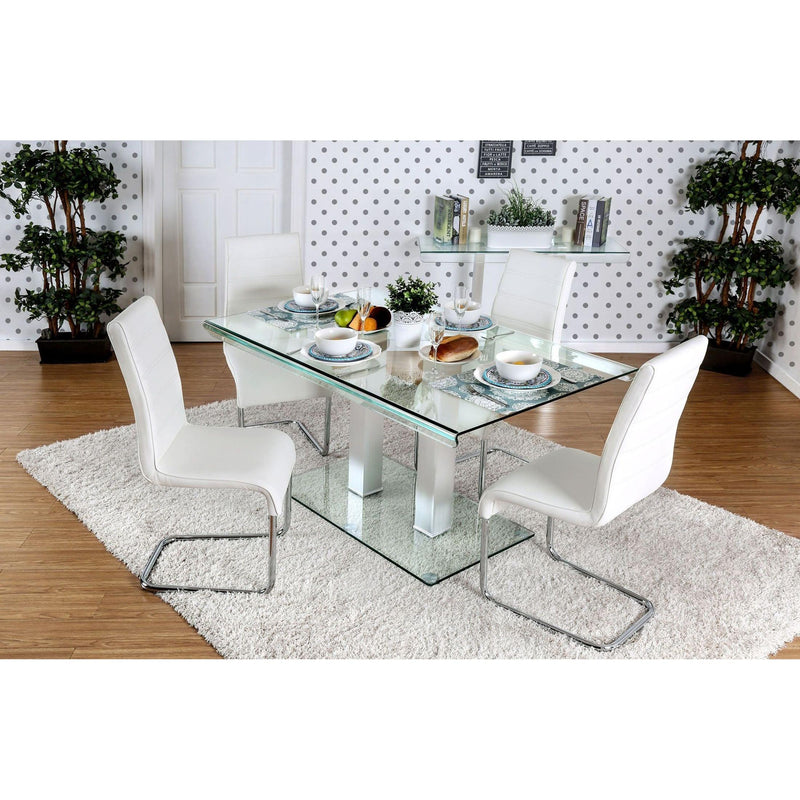 Furniture of America Richfield Dining Table with Glass Top and Pedestal Base CM3362T-TABLE IMAGE 4
