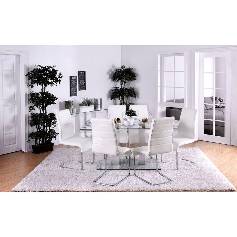 Furniture of America Richfield Dining Table with Glass Top and Pedestal Base CM3362T-TABLE IMAGE 5