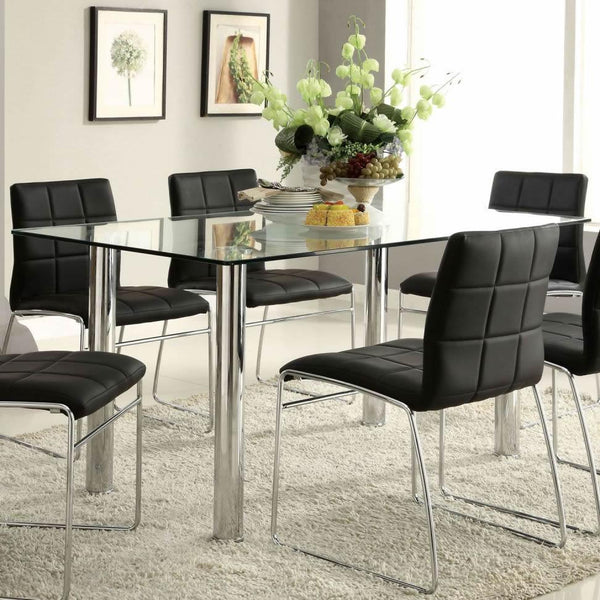 Furniture of America Kona Dining Table with Glass Top CM8319T-TABLE IMAGE 1