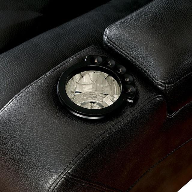 Furniture of America Zaurak Power Leather Look Recliner CM6291-CH IMAGE 3