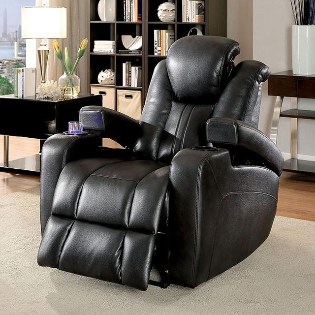 Furniture of America Zaurak Power Leather Look Recliner CM6291-CH IMAGE 8