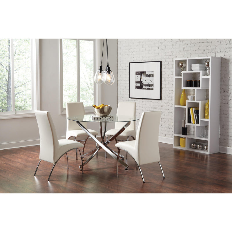 Coaster Furniture Beckham 106440 Round 46-inch Glass Top Dining Table - Chrome IMAGE 4