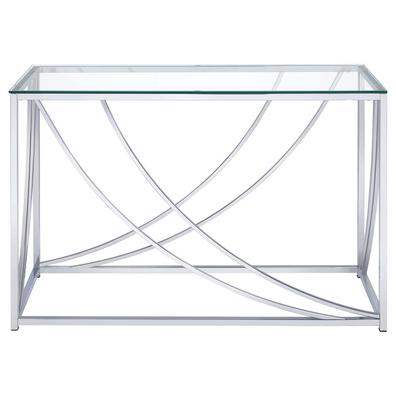 Coaster Furniture Lille 720499 Glass Top Entryway Sofa Console Table Accents - Chrome IMAGE 2