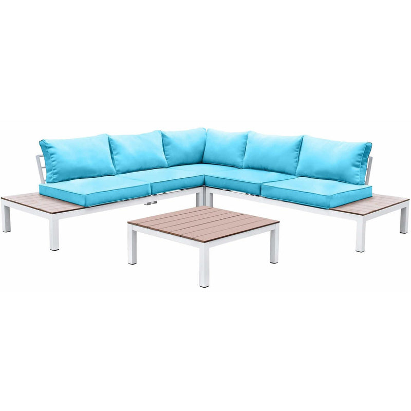 Furniture of America Winona CM-OS2580-PK Patio Sectional w/ Ottoman IMAGE 1
