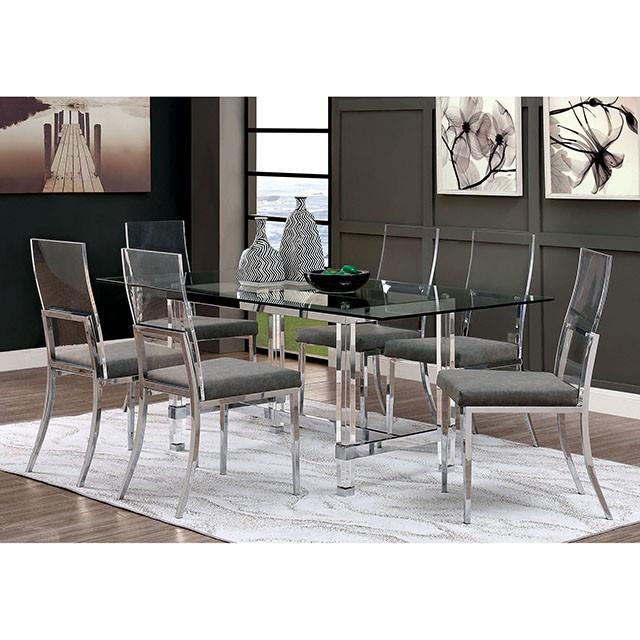 Furniture of America Casper Dining Table with Glass Top and Trestle Base CM3654T-TABLE IMAGE 2