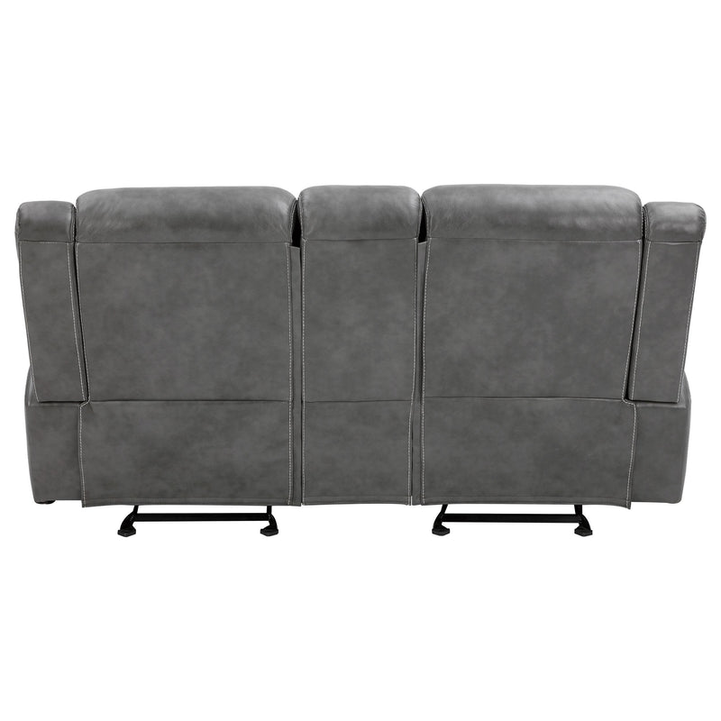 Coaster Furniture Conrad 650355 Upholstered Padded Arm Glider Loveseat - Grey IMAGE 7