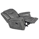 Coaster Furniture Conrad 650356 Upholstered Padded Arm Glider Recliner - Grey IMAGE 3