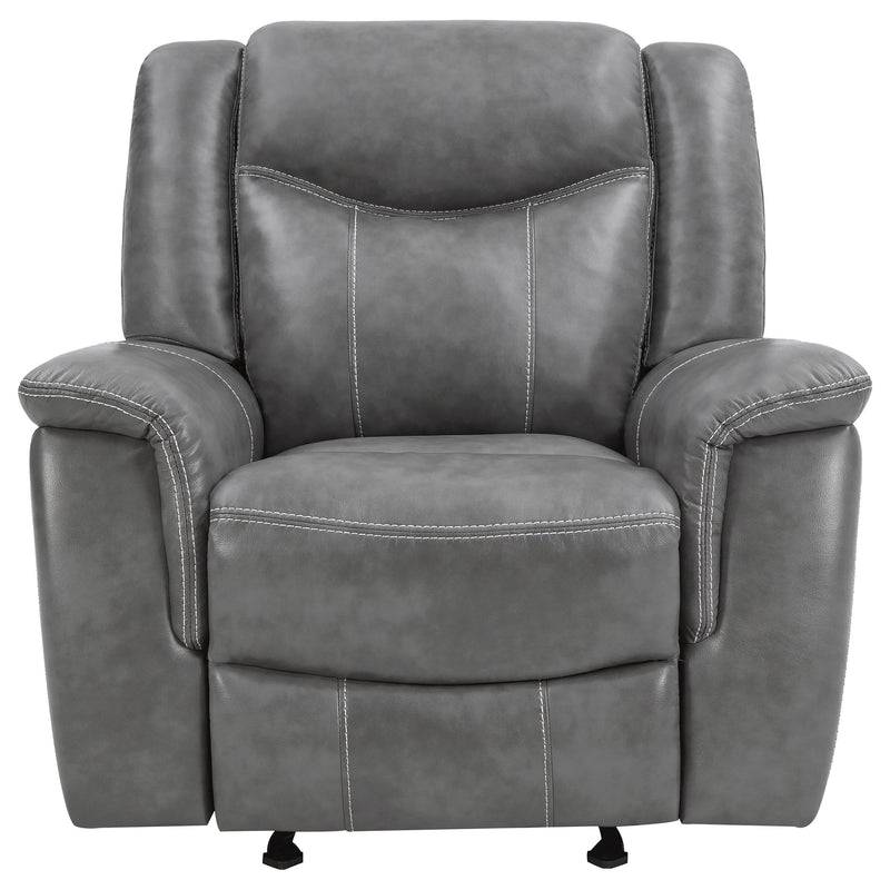 Coaster Furniture Conrad 650356 Upholstered Padded Arm Glider Recliner - Grey IMAGE 5