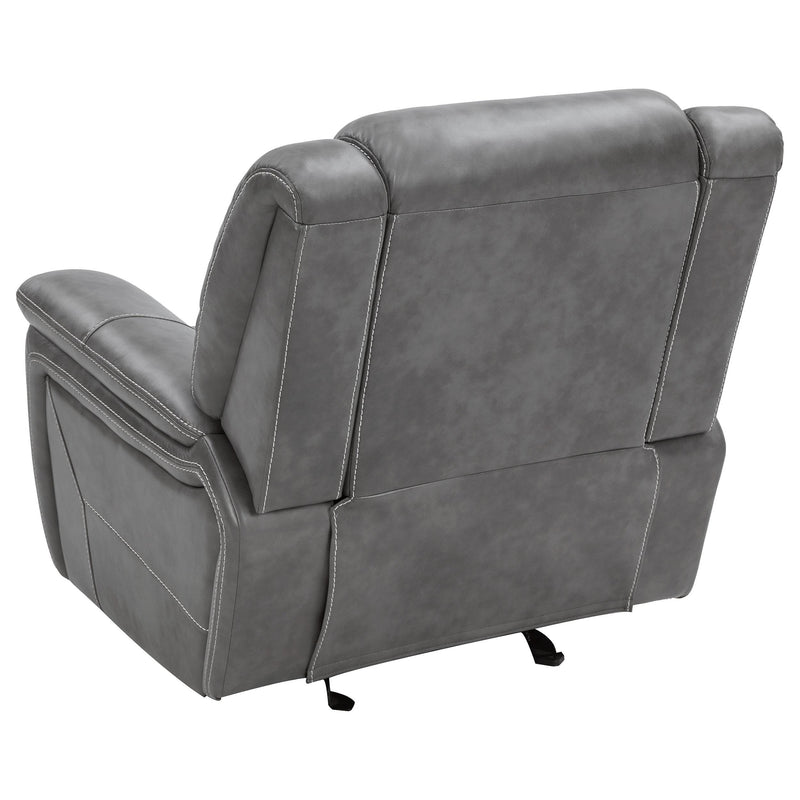 Coaster Furniture Conrad 650356 Upholstered Padded Arm Glider Recliner - Grey IMAGE 6