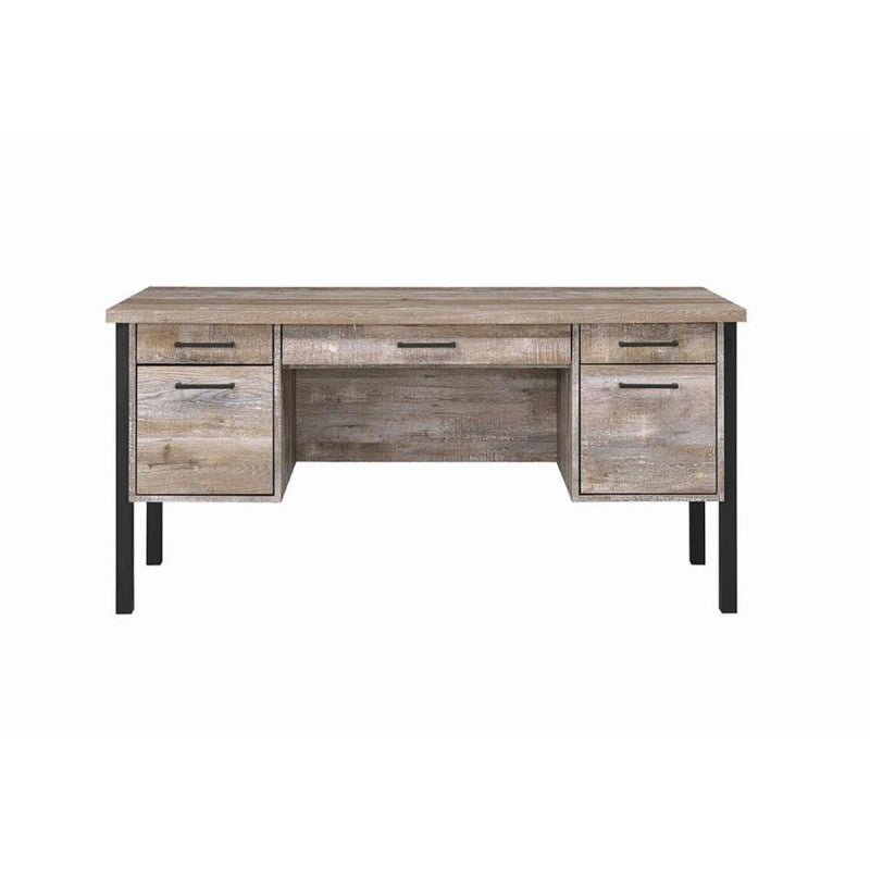 Coaster Furniture Samson 801950 60-inch 4-Drawer Office Computer Desk - Weathered Oak IMAGE 4