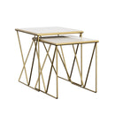 Coaster Furniture Bette 930075 2-piece Marble Top Nesting Table Set - White and Gold IMAGE 1