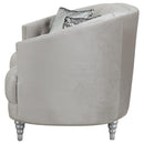 Coaster Furniture Avonlea 508462 Upholstered Sloped Arm Loveseat - Grey Velvet IMAGE 4