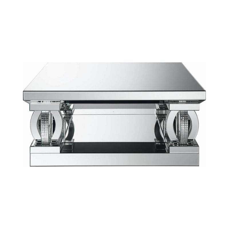 Coaster Furniture Amalia 722518 Square Mirrored Acrylic Crystal Coffee Table - Silver IMAGE 2