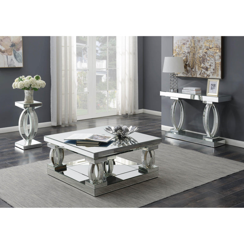 Coaster Furniture Amalia 722518 Square Mirrored Acrylic Crystal Coffee Table - Silver IMAGE 4