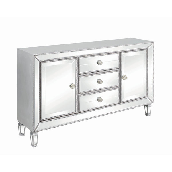 Coaster Furniture Leticia 950825 3-Drawer Mirrored Storage Accent Cabinet - Silver IMAGE 1