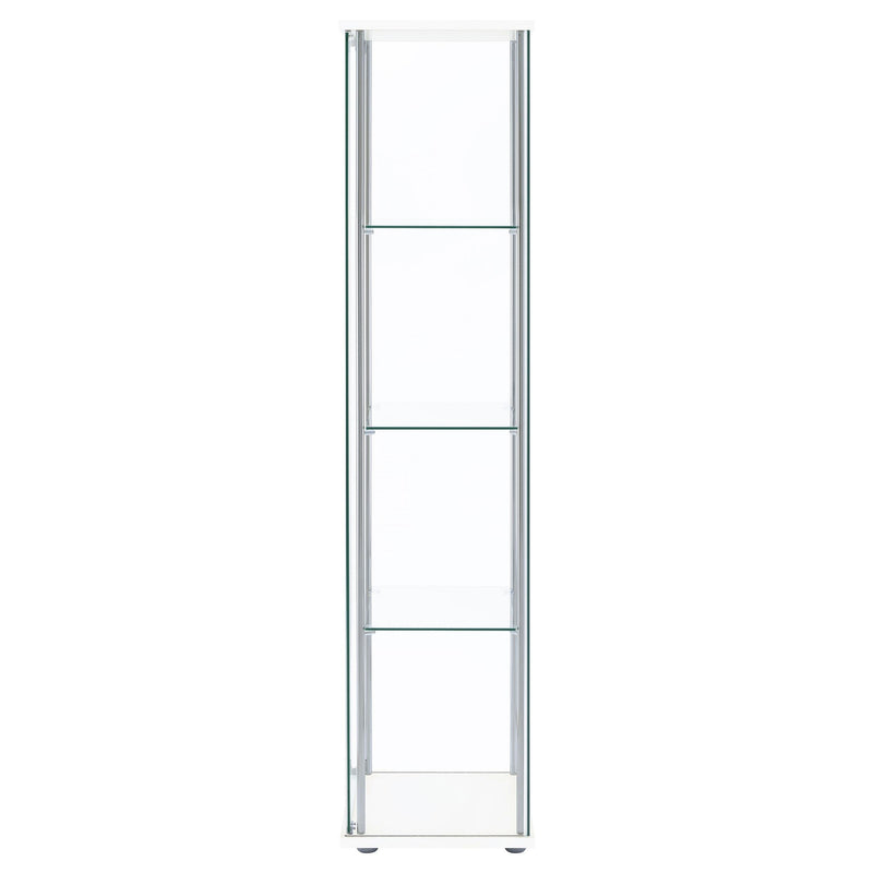 Coaster Furniture Bellatrix 951072 4-shelf Clear Glass Curio Cabinet - White IMAGE 4