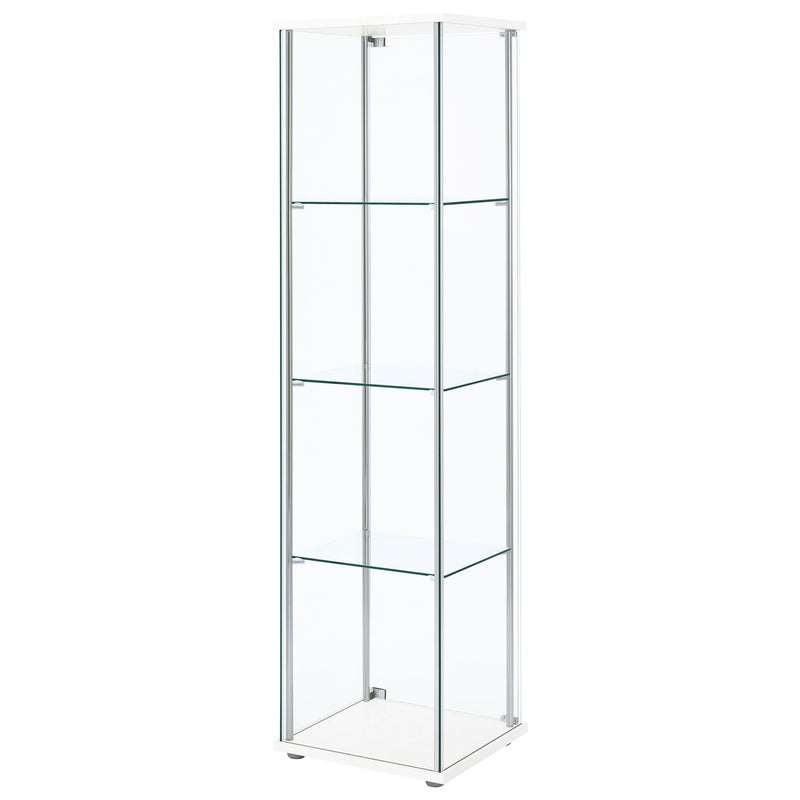 Coaster Furniture Bellatrix 951072 4-shelf Clear Glass Curio Cabinet - White IMAGE 7