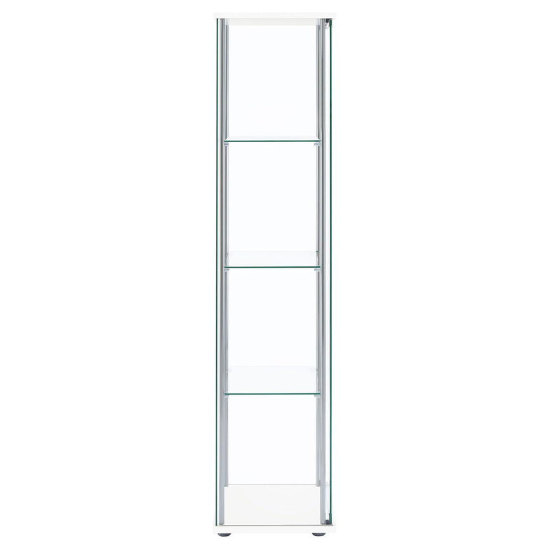 Coaster Furniture Bellatrix 951072 4-shelf Clear Glass Curio Cabinet - White IMAGE 8