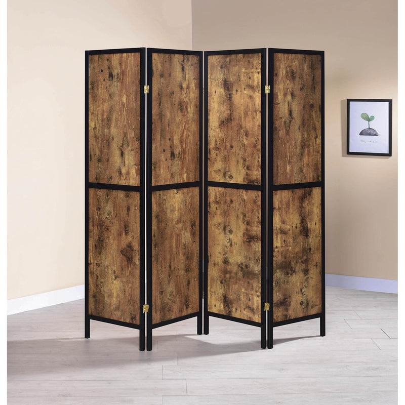 Coaster Furniture Deepika 961413 4-Panel Room Divider Folding Screen - Rustic Nutmeg IMAGE 3
