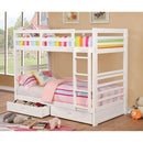 Furniture of America California CM-BK588T-WH Twin/Twin Bunk Bed IMAGE 1