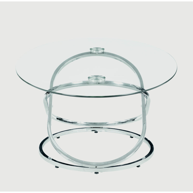 Coaster Furniture Warren 722373 3-piece Oval Glass Top Coffee Table Set - Chrome IMAGE 4