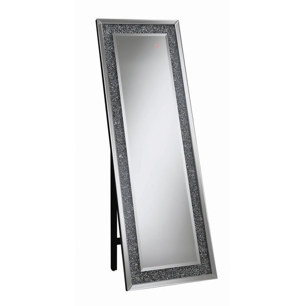 Coaster Furniture Carisi 961427 22 x 61 Inch Crystal Acrylic Standing Mirror - Silver IMAGE 1