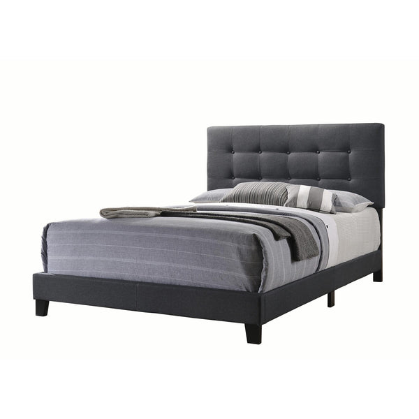 Coaster Furniture Mapes 305746KE Upholstered Eastern King Panel Bed - Charcoal IMAGE 1