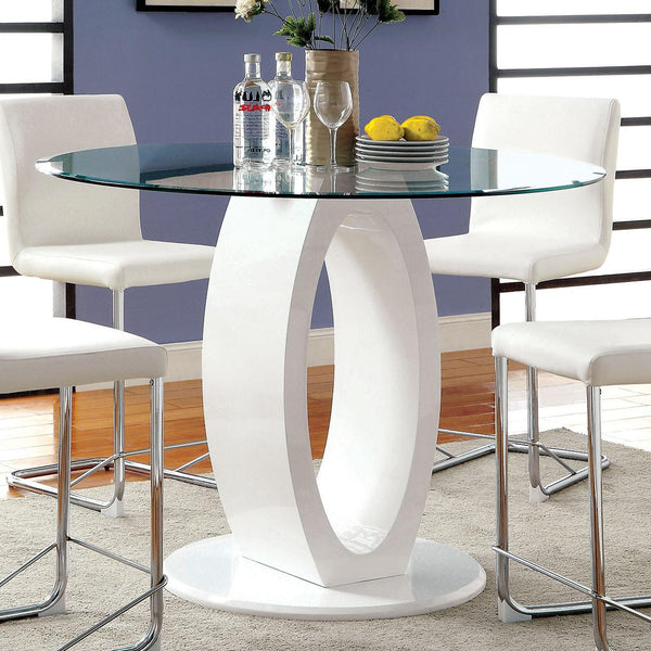 Furniture of America Lodia CM3825WH-RPT Round Counter Height Table IMAGE 1
