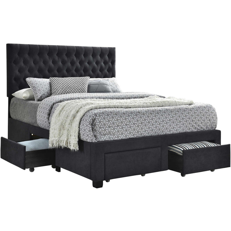Coaster Furniture Soledad 305877Q Upholstered Queen Storage Panel Bed - Grey IMAGE 1