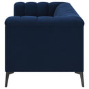 Coaster Furniture Chalet 509212 Upholstered Tuxedo Arm Tufted Loveseat - Blue IMAGE 4