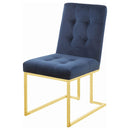 Coaster Furniture Cisco 192493 Velvet Upholstered Dining Side Chair - Gold IMAGE 3