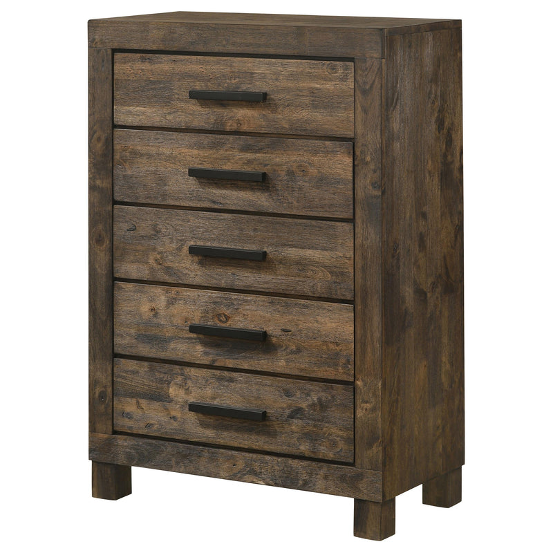 Coaster Furniture Woodmont 222635 5-Drawer Bedroom Chest - Rustic Golden Brown IMAGE 3