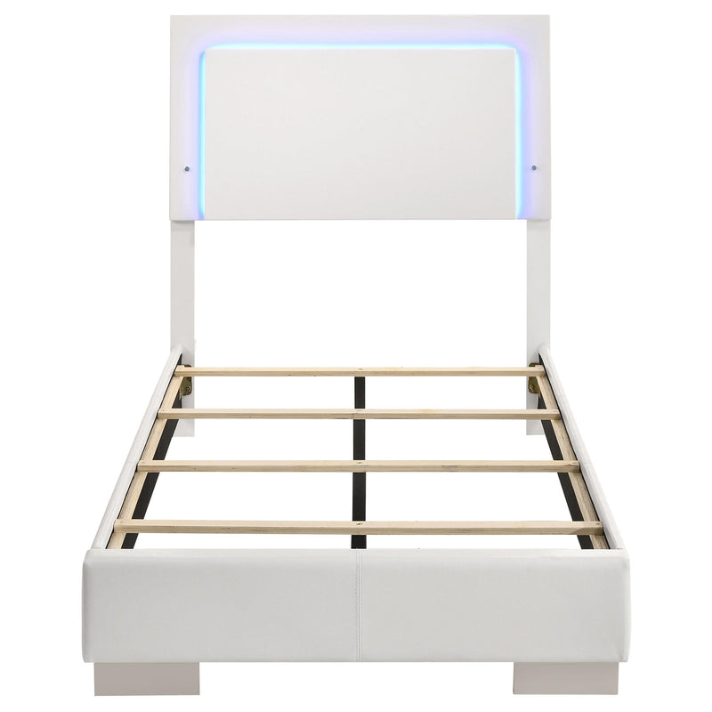 Coaster Furniture Felicity 203500T Wood Twin LED Panel Bed - White High Gloss IMAGE 3