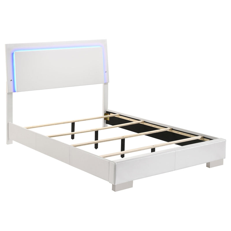 Coaster Furniture Felicity 203500F Wood Full LED Panel Bed - White High Gloss IMAGE 1