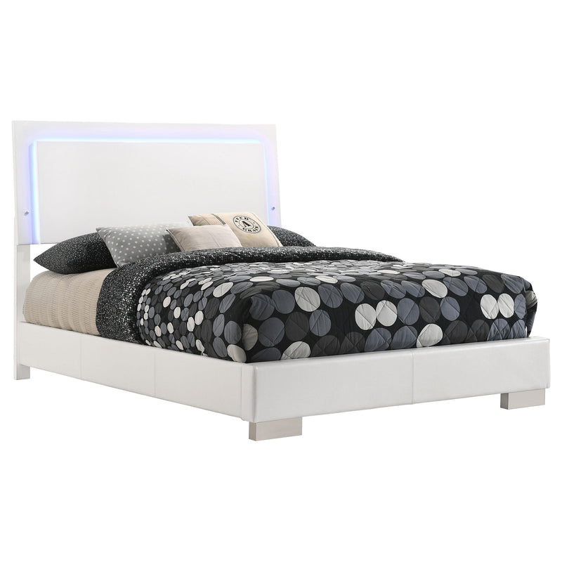 Coaster Furniture Felicity 203500F Wood Full LED Panel Bed - White High Gloss IMAGE 2